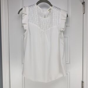 Monteau White Sleeveless Blouse